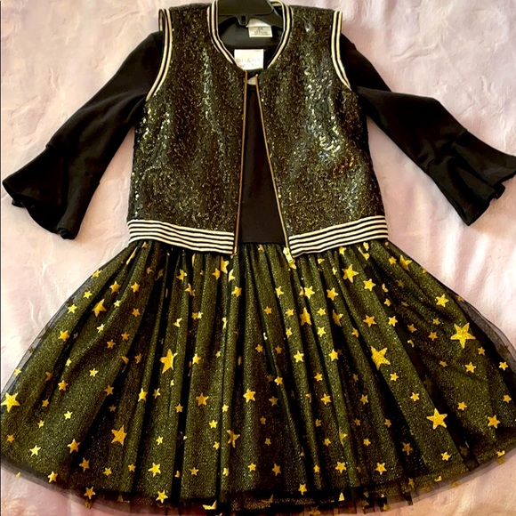 Girls Dress and Vest Set NEW - Picture 1 of 2